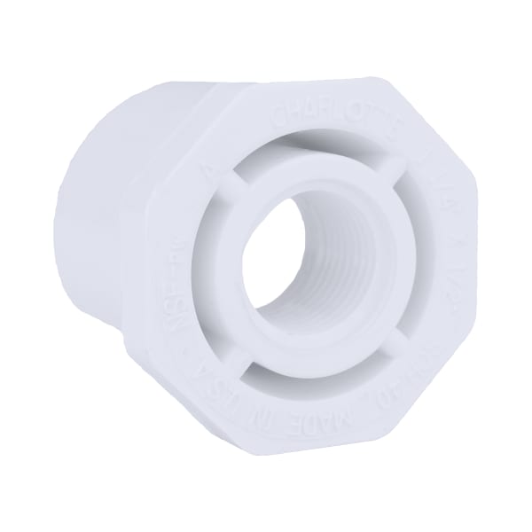 1-1/4" x 1/2" PVC SCH40 Bushing - Spigot x FPT