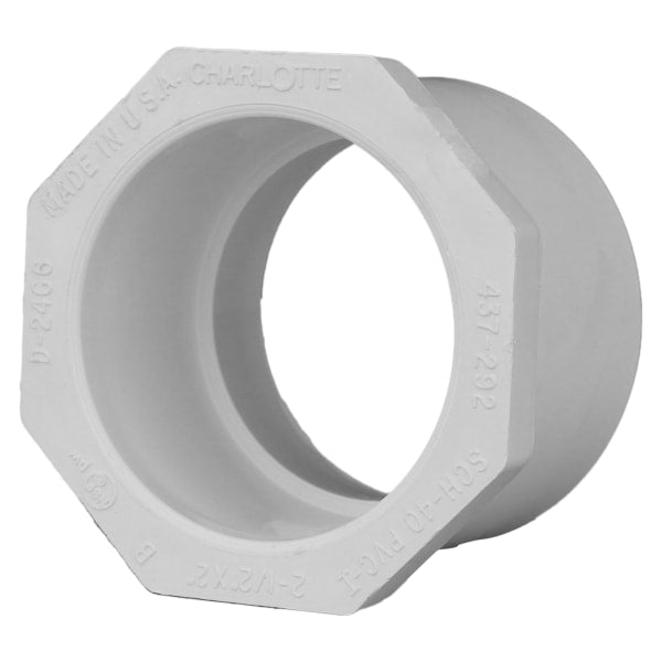 2-1/2" x 2" PVC SCH40 Bushing - Spigot x Socket