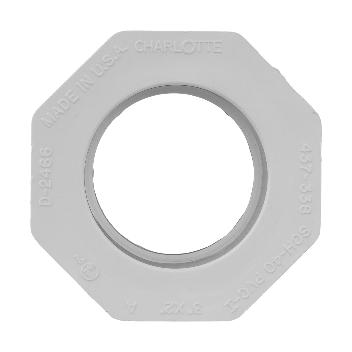 Charlotte Pipe 3" x 2" PVC SCH40 Bushing - Spigot x Socket