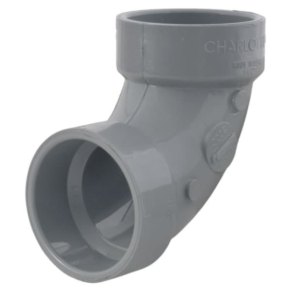 1-1/2" 90 Deg Elbow Hub x Hub CPVC Chemical Drainage Fitting