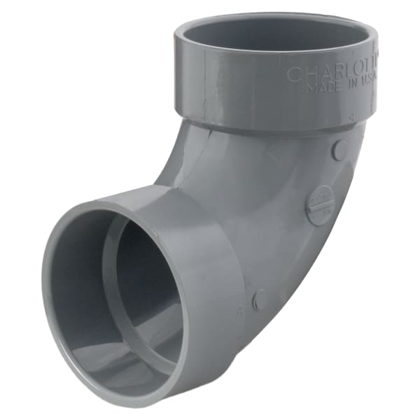 4" 90 Deg Elbow Hub x Hub CPVC Chemical Drainage Fitting