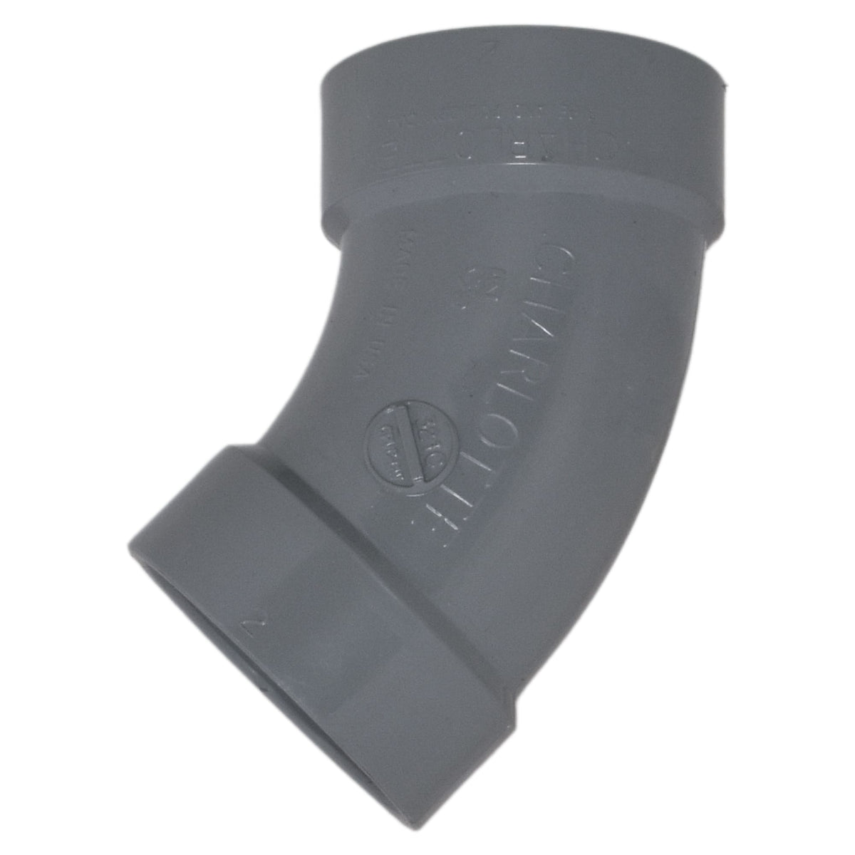 Charlotte Pipe 2" 45 Deg Elbow Hub x Hub CPVC Chemical Drainage Fitting