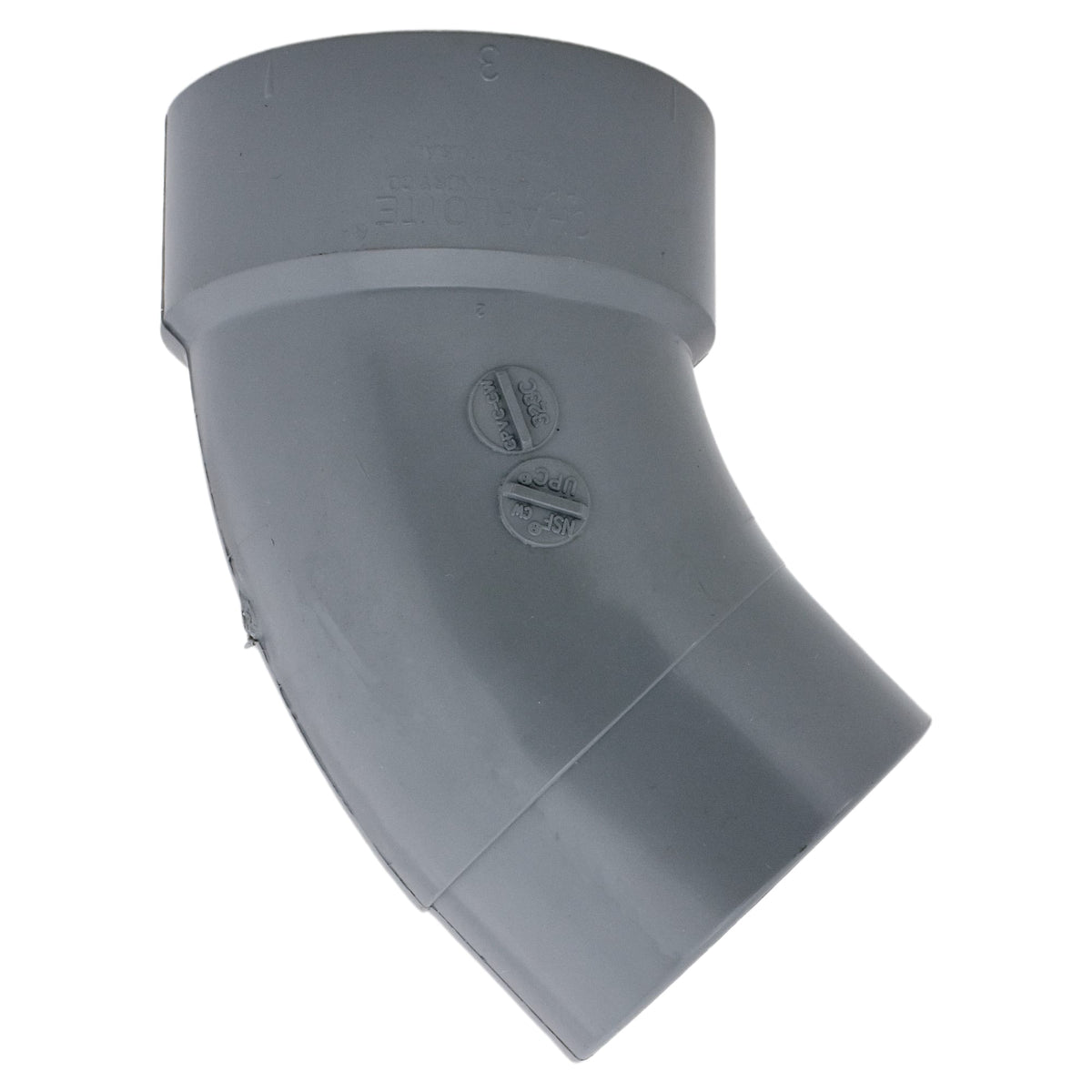 Charlotte Pipe 3" 45 Deg Street Elbow Spigot x Hub CPVC Chemical Drainage Fitting