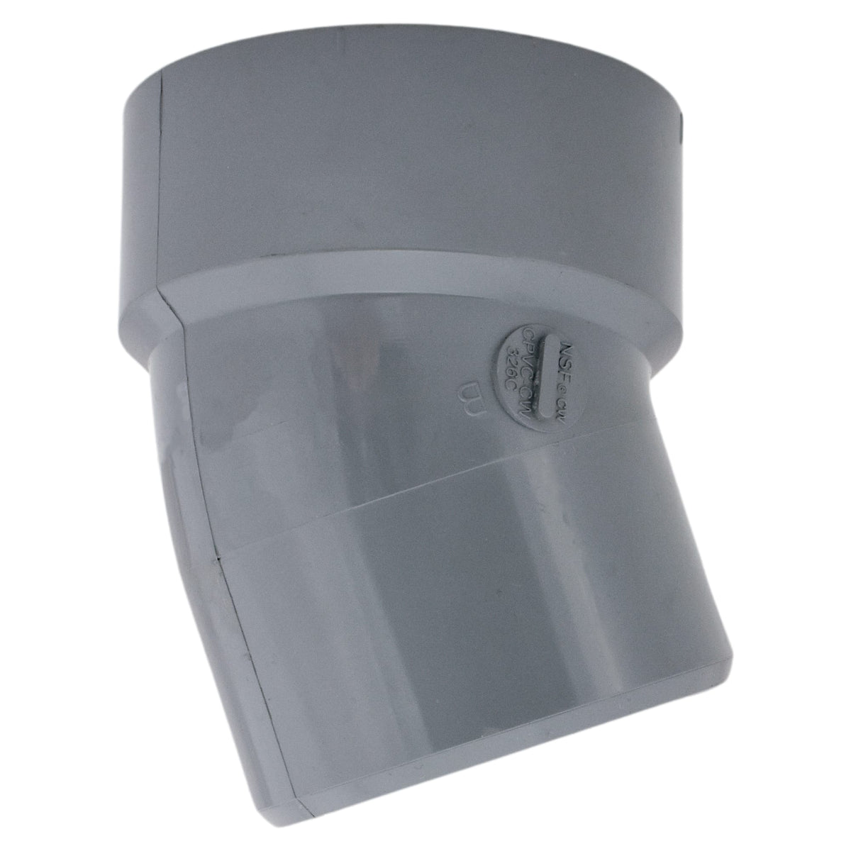 Charlotte Pipe 3" 22-1/2 Deg Street Elbow Spigot x Hub CPVC Chemical Drainage Fitting