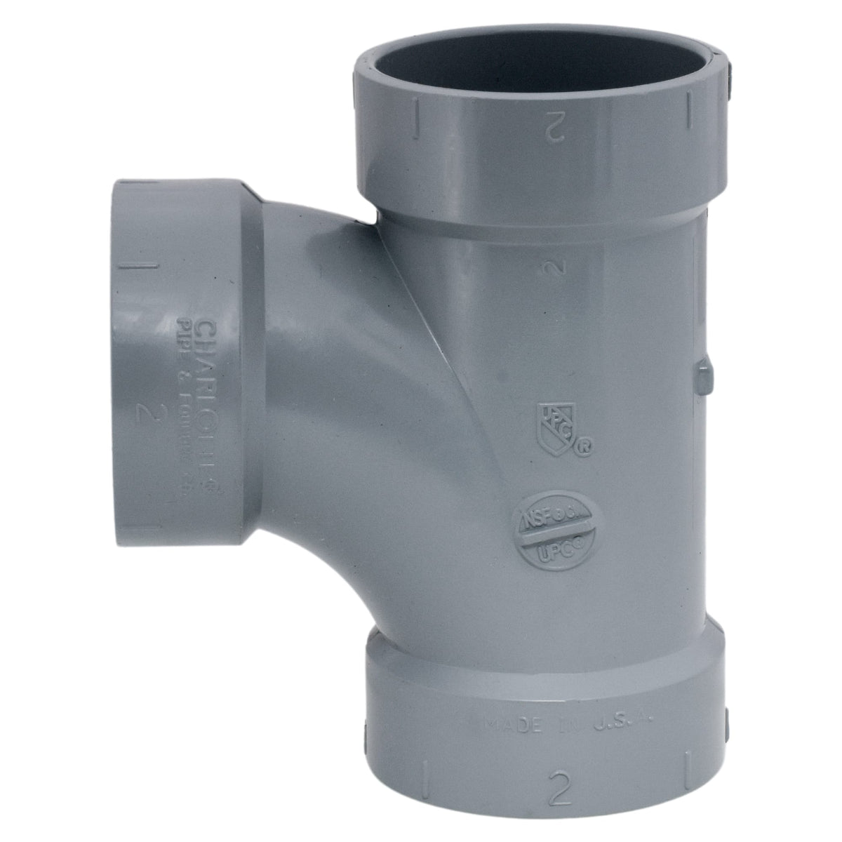 Charlotte Pipe 2" Sanitary Tee All Hub CPVC Chemical Drainage Fitting
