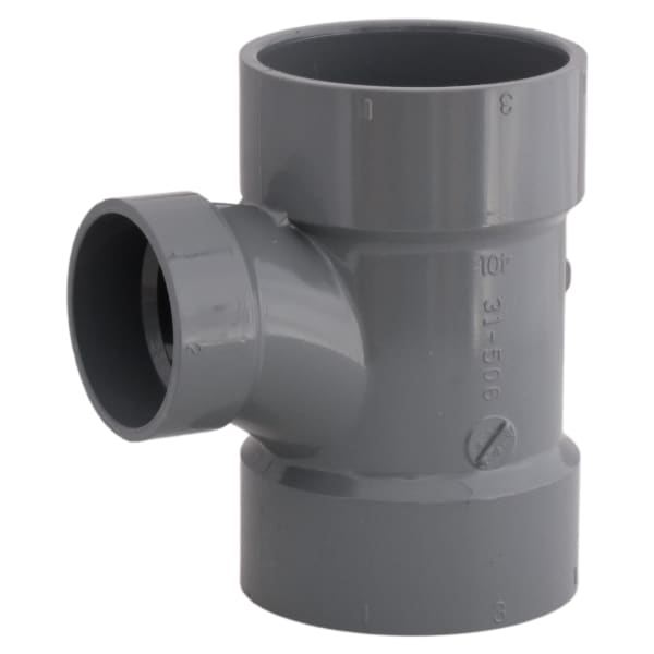 3" x 3" x 2" Reducing Sanitary Tee All Hub CPVC Chemical Drainage Fitting