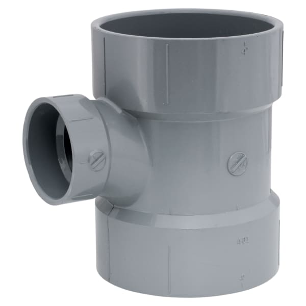 4" x 4" x 2" Reducing Sanitary Tee All Hub CPVC Chemical Drainage Fitting