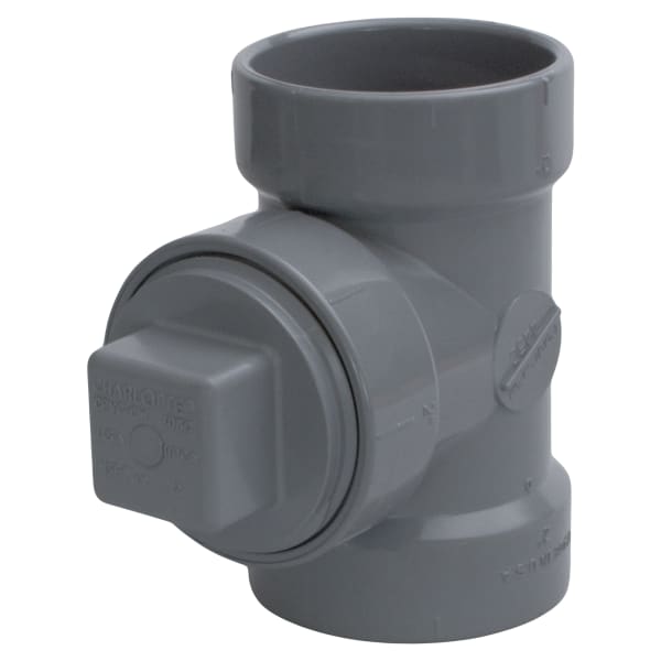 2" Cleanout Tee Hub x Hub x FIP CPVC Chemical Drainage Fitting
