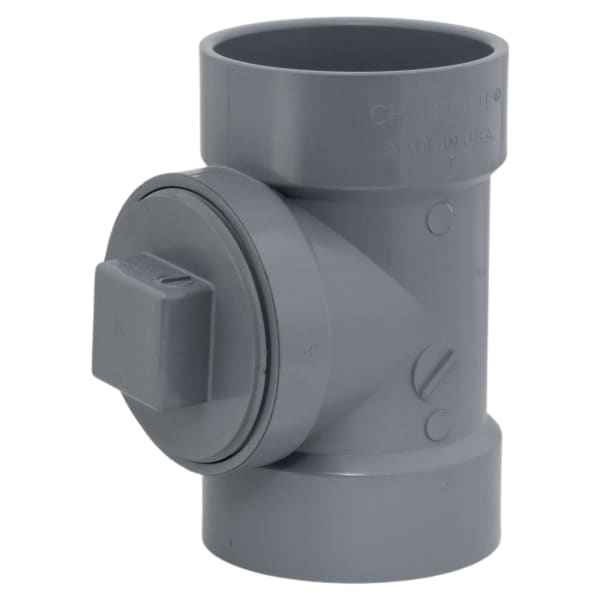 4" Cleanout Tee Hub x Hub x FIP CPVC Chemical Drainage Fitting