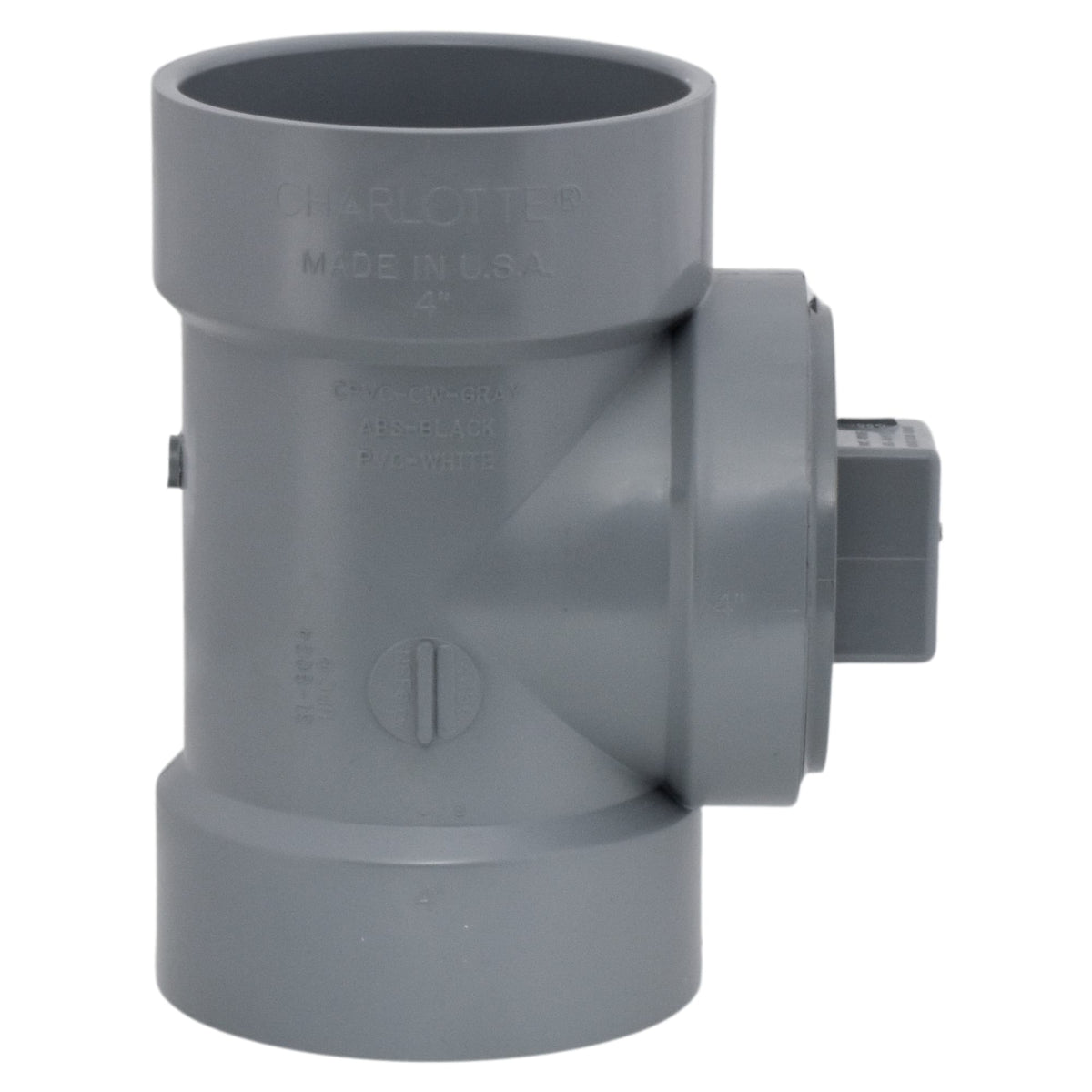 Charlotte Pipe 4" Cleanout Tee Hub x Hub x FIP CPVC Chemical Drainage Fitting