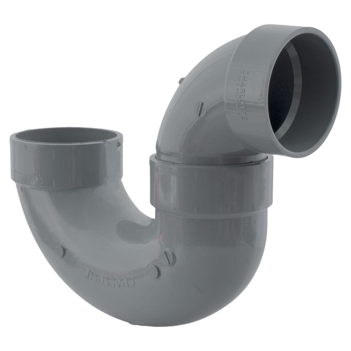 Charlotte Pipe AW-00706X-0040C 4" P-Trap Hub x Hub CPVC ChemDrain® Chemical Drainage Fitting