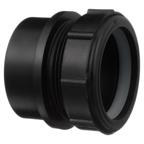 2" ABS DWV Male Trap Adapter with Plastic Nut - Spigot x Tubular Slip