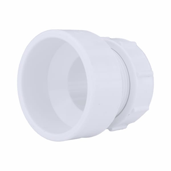 1-1/2" x 1-1/4" PVC DWV Female Trap Adapter with Plastic Nut - H x Tubular Slip