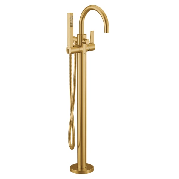 Moen Cia Brushed gold one-handle tub filler includes hand shower