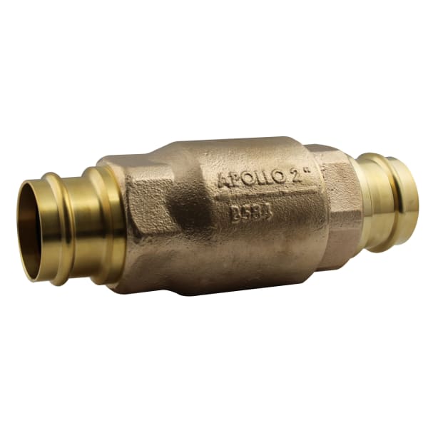 Apollo Bronze Ball-Cone In-Line Check Valve with Standard Configuration 1/2" (2 x Press)