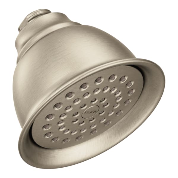 Moen Brushed nickel one-function 4-3/8" diameter spray head eco-performance showerhead