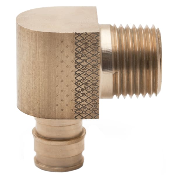 1/2" PEX F1960 MIP Adapter Elbow Brass