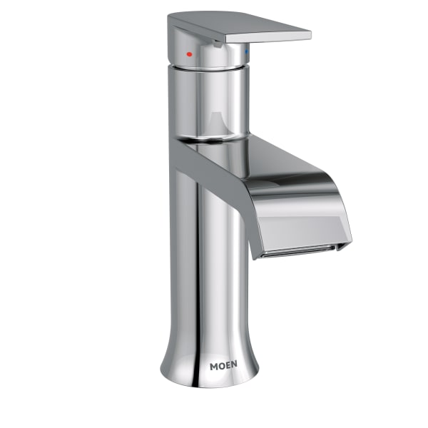 Moen Genta LX Single Hole Single-Handle Bathroom Faucet with Drain Assembly in Chrome