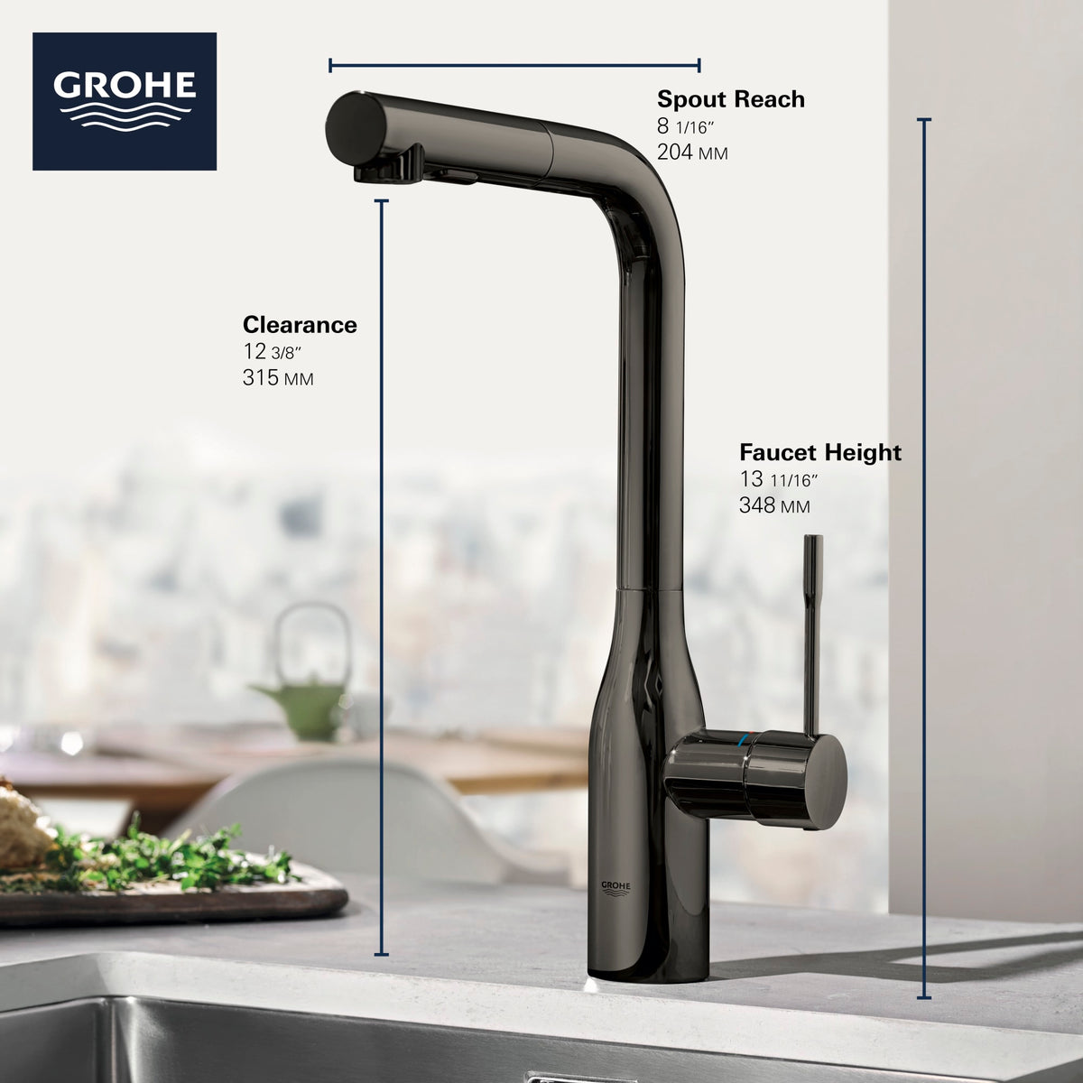 Grohe Single-Handle Pull-Out Kitchen Faucet Dual Spray 1.75 GPM