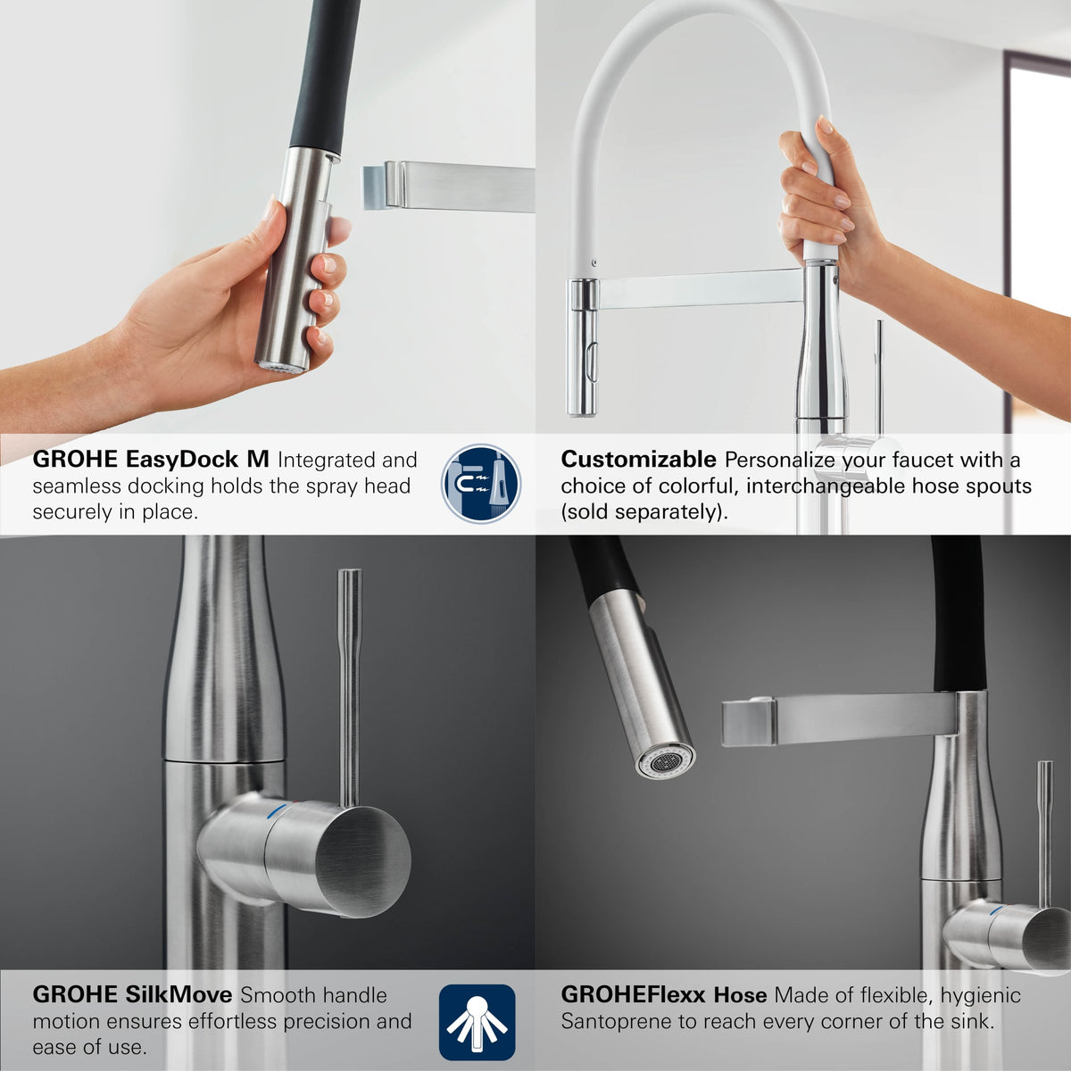 Grohe Single-Handle Semi-Pro Dual Spray Kitchen Faucet 1.75 GPM in MATTE BLACK