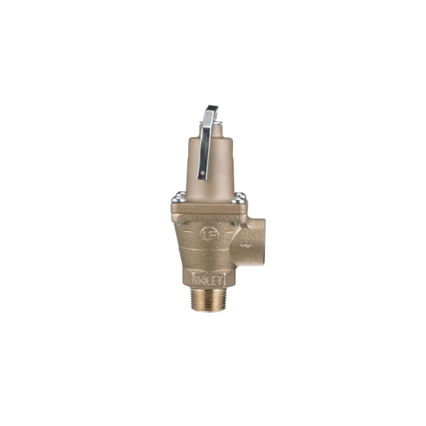 3/4" Lead Free Brass Automatic Reseating T and P Relief Valve, 150 psi, 210 degree F, Test Lever, 5" Extension Thermostat