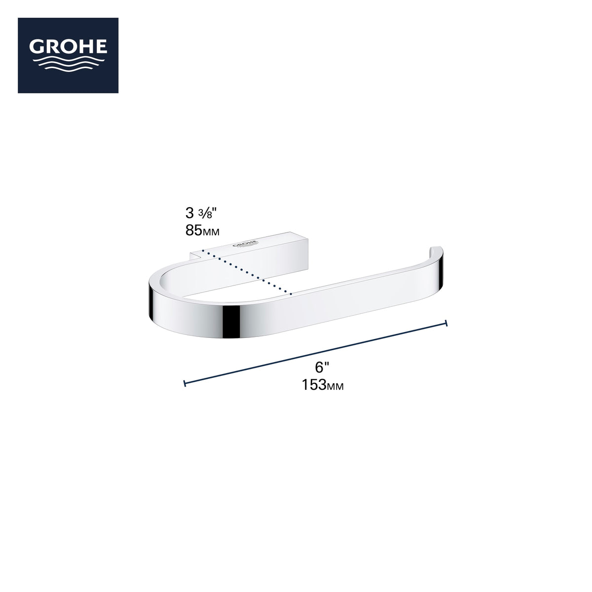 Paper Holder w/o Cover in GROHE CHROME