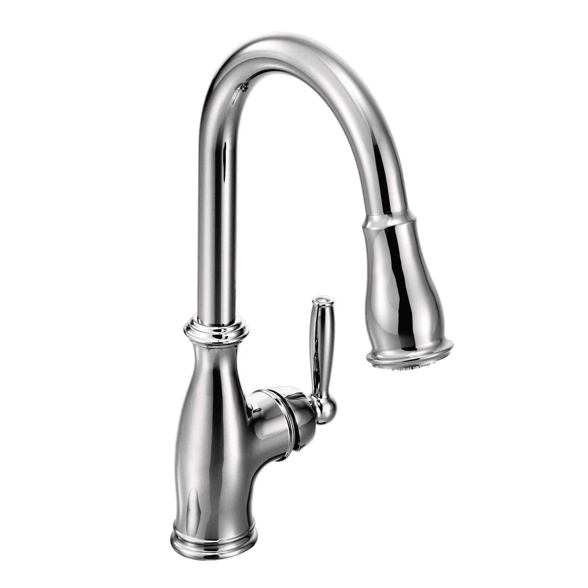 Moen 7185C Brantford Single-Handle Pull-Down Sprayer Kitchen Faucet with Reflex and Power Boost in Chrome