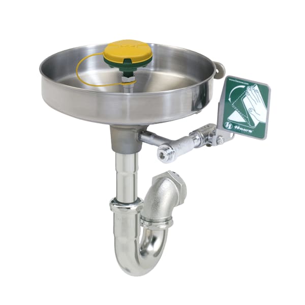 Wall-Mount Stainless Bowl Eye/Face Wash With Bracket And Trap