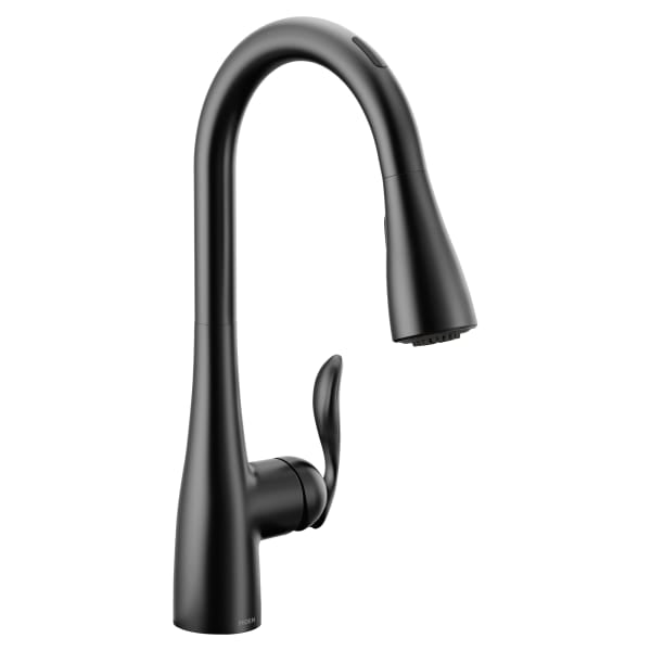 Moen Arbor Single-Handle Smart Touchless Pull Down Sprayer Kitchen Faucet with Voice Control and Power Boost in Matte Black