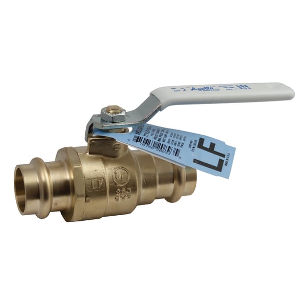 Apollo Lead Free Brass 2 Piece Full Port Ball Valve with Stainless Steel Ball & Stem, Standard Configuration 4" (2 x Press)