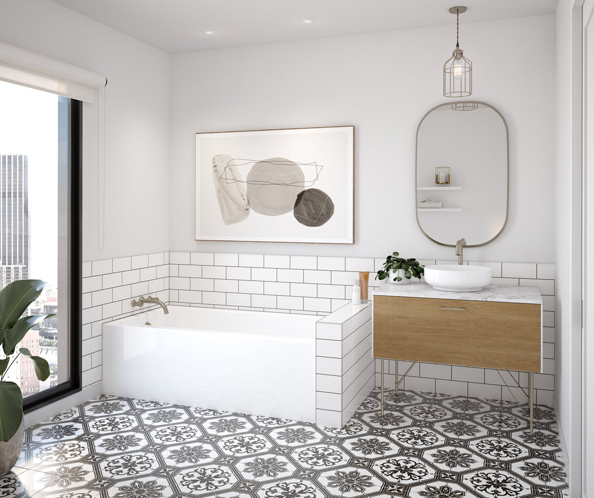 Maax Rubix 6030 AFR Acrylic Alcove Right-Hand Drain Bathtub in White