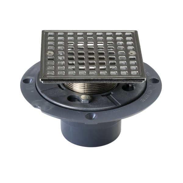 2" Shower Drain with Chrome Square Top