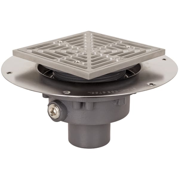 Drain Halo 2" DI No-Hub Stainless Steel R&S Sqr
