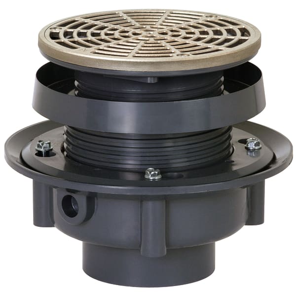 2" PVC Round Floor Drain with Nickel Top