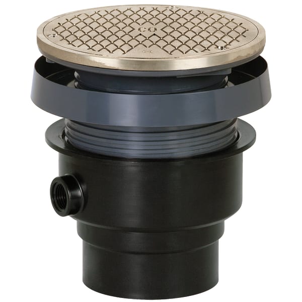 3" Solvent Weld FinishLine Complete Cleanout with Round Grate Nickel Bronze Finish ABS Body