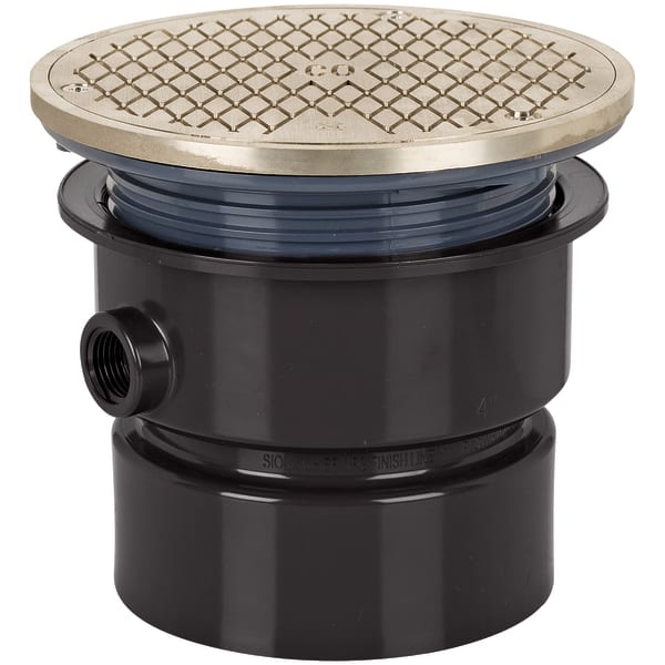 Adjustable Floor Cleanout 4" ABS 6" Nickel Bronze Round Cover