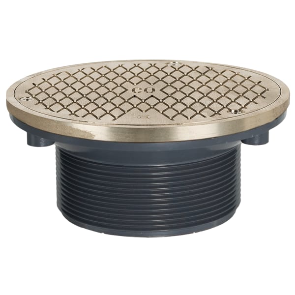 Adjustable Floor Cleanout 4" MIP ABS 6" Nickel Bronze Round Cover