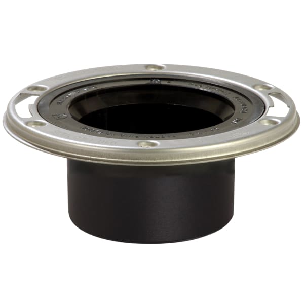 3" H 4" Inside ABS Flush to Floor Open Closet Flange with Stainle Stainless Steel Steel Swivel Ring