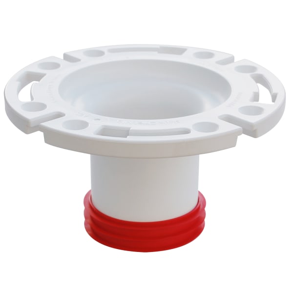 3" Inside Fit PVC Push-Tite Closet Flange with Plastic Ring & 4" Tailpiece