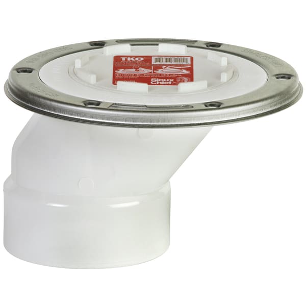 3" x 4" PVC Full Flush 889-Series Gasketed Offset Closet Flange with TKO Knockout