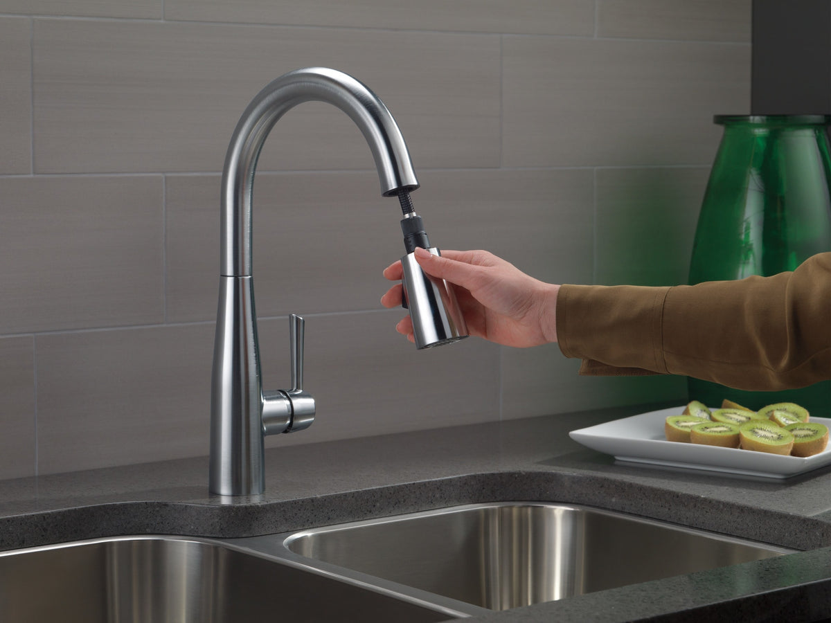 Delta Essa® Single Handle Pull-Down Kitchen Faucet Arctic Stainless