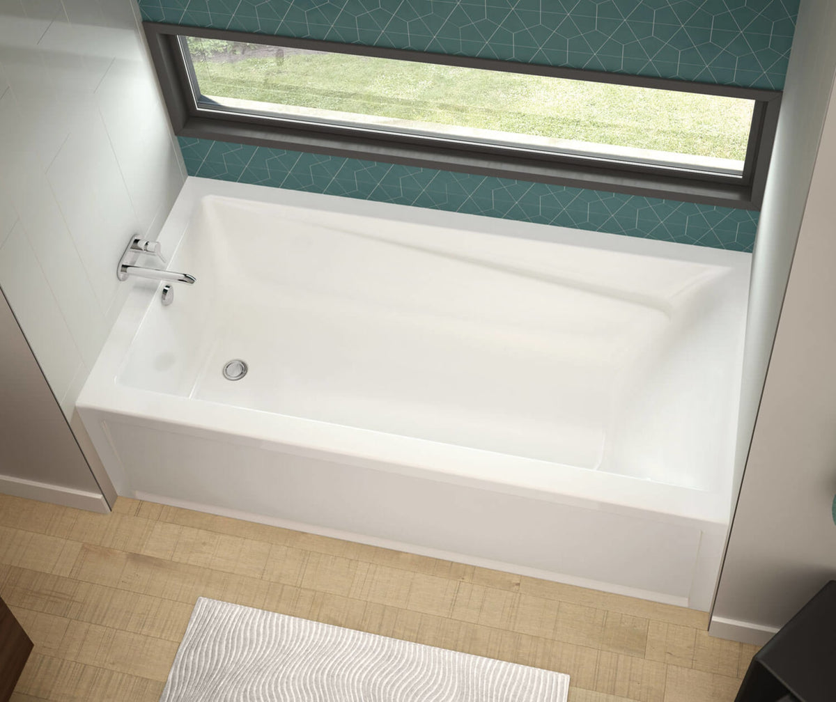 Maax Exhibit 7236 IFS AFR Acrylic Alcove Right-Hand Drain Bathtub in White