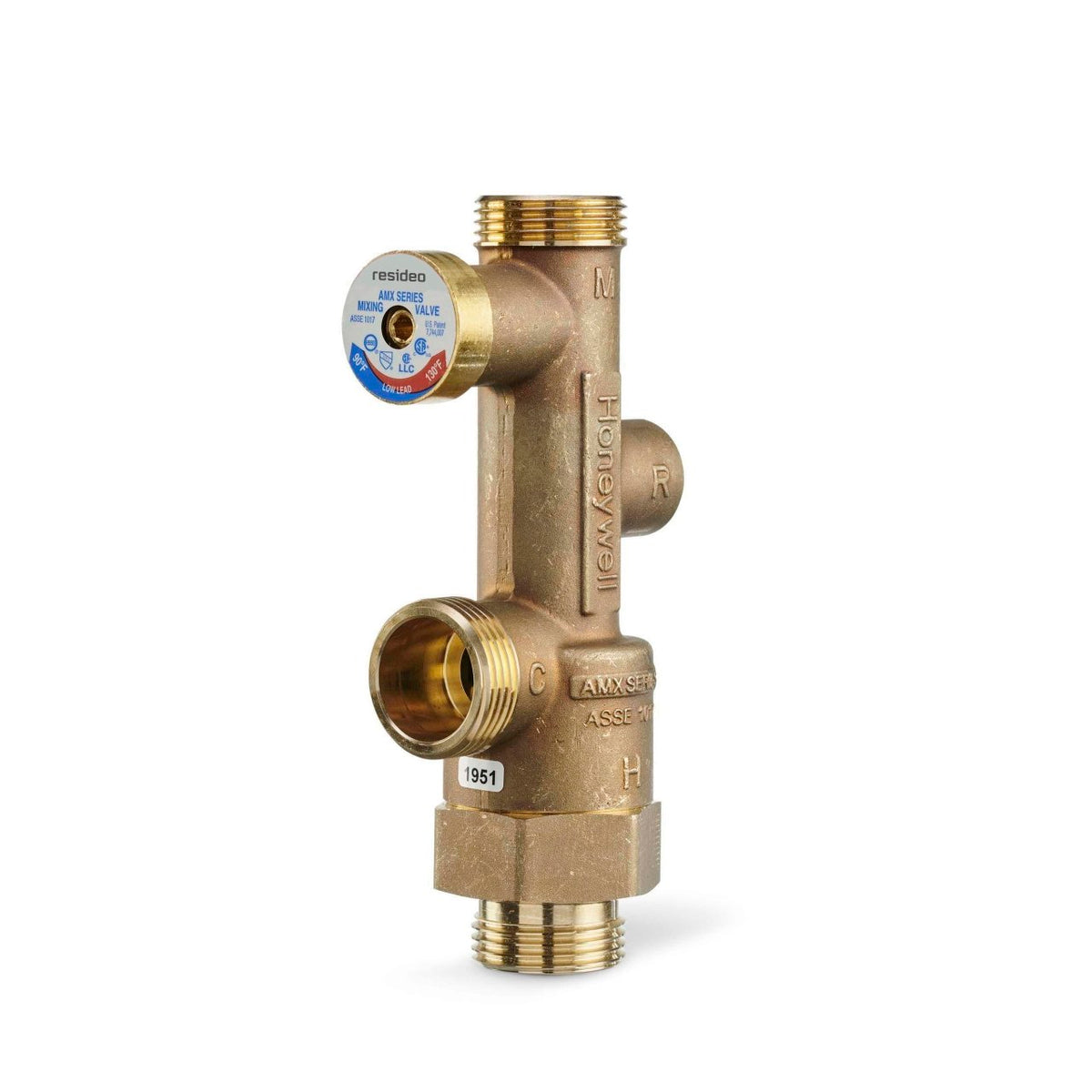 Resideo AMX102-UT-1LF/U AMX Lead Free Mixing Valve, 1 in NPT Union, 90–130°F