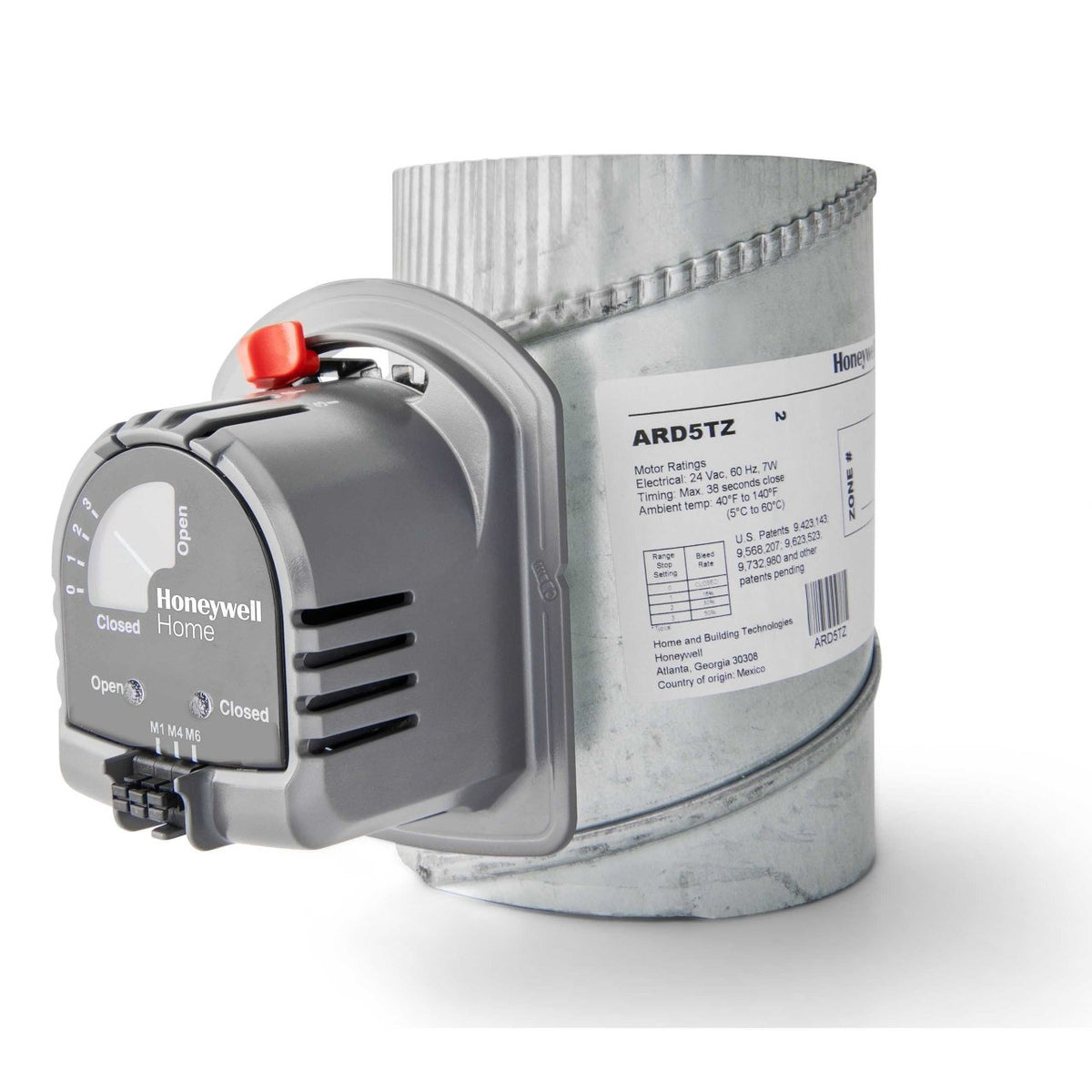 Honeywell Home ARD20TZ/U TrueZONE Automatic Round Damper, 20 in, Normally Open