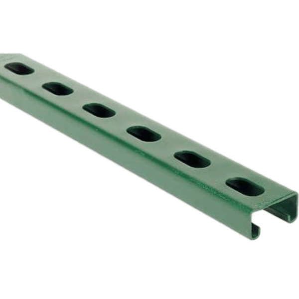 13/16" x 20' Green Strut with Elongated Holes