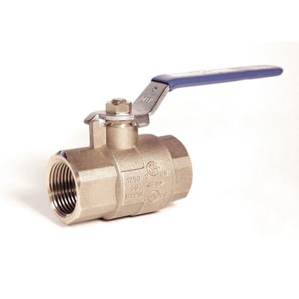 1" - FIP x FIP - Brass, Full Port - Ball Valve - 600 WOG, RPTFE Seat, Chrome Plated Ball -