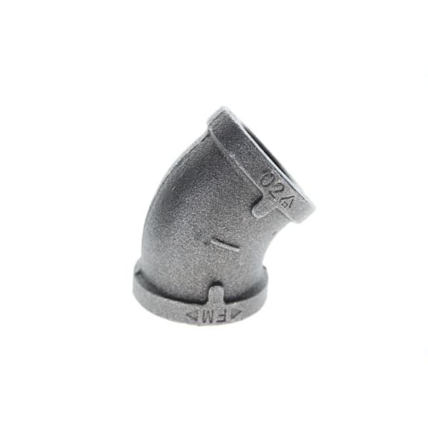 1" Black Iron Elbow - 45°