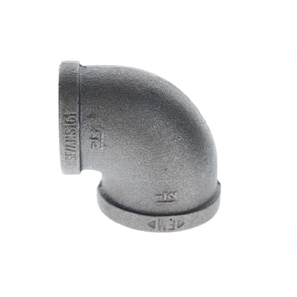 1-1/2" x 1-1/4" Black Iron Elbow - 90°