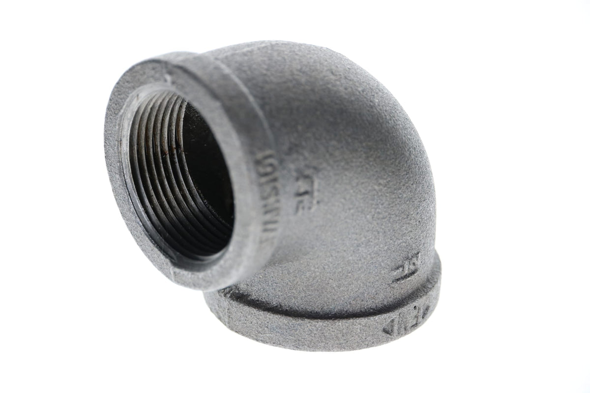 Mueller Streamline 1-1/2" x 1" Black Iron Elbow - 90°