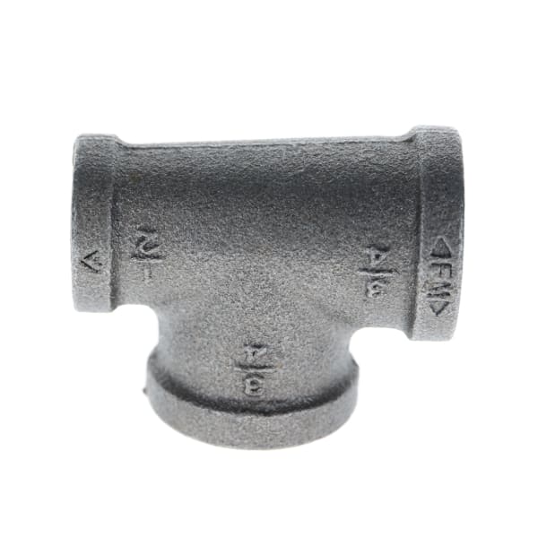 3/4" x 1/2" x 3/4" Black Iron Tee